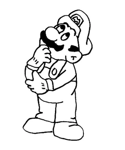Mario the plumber coloring page